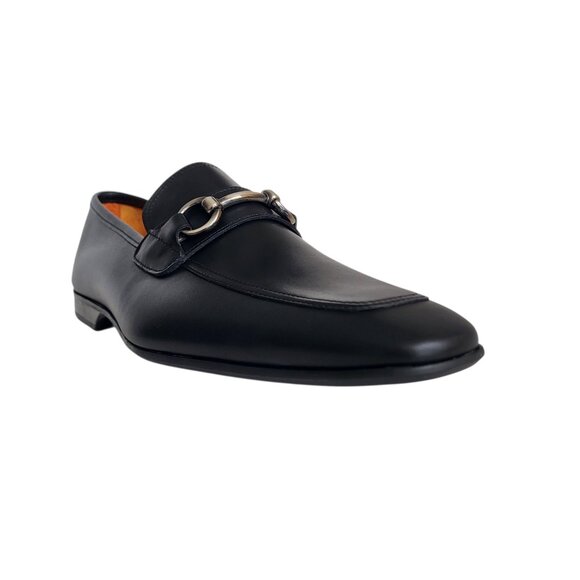 Magnanni Leather Bit Loafers in Black Men's Size 10.5 - Picture 1 of 9